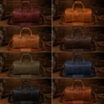 Custom Full Grain Leather Overnight Bag Weekender Travel Bag - Image 3