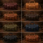 Engraved Leather Duffle Bag for Men - Weekender Bag - Image 3
