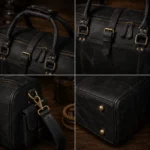 Custom Full Grain Leather Overnight Bag Weekender Travel Bag - Image 2