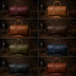 Hunter Black Full Grain Leather Travel Duffle Weekender Bag - Image 3