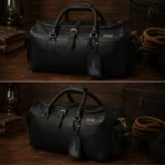 Men's Leather Duffle Bag - Genuine Full-Grain Leather Bag