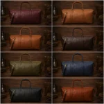Black Leather 40L Duffle Custom Weekender Bag - Image 3