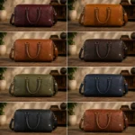Leather Two Tone Genuine Travel Men's Vintage Duffle Bag - Image 3