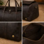 Personalized Full Grain Leather Duffle Bag - Image 2