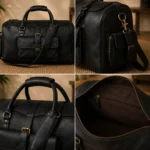 Men’s Leather Duffel Bag with Shoe Compartment - Image 2