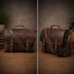 Personalized Travel Leather Messenger Bag