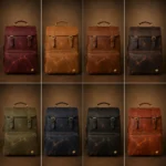 Custom Monogram Leather Backpack - Image 3