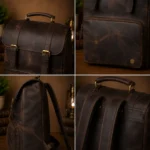 Vintage Leather Backpack - Distressed Brown Rucksack - Image 2