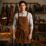Ellis Custom Brown Goatskin Suede Apron