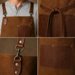 Ellis Custom Brown Goatskin Suede Apron - Image 2