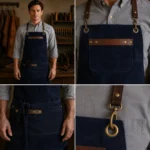 Foster Tailored Navy Goatskin Suede Apron - Image 2