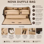 NOVA Convertible Real Leather Duffle Bag - Image 2