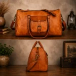 Leather Overnight Bag Vintage Luggage Travel Weekender Duffel