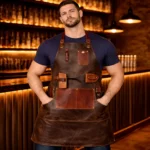 VelvetPour Luxury Leather Bar Apron