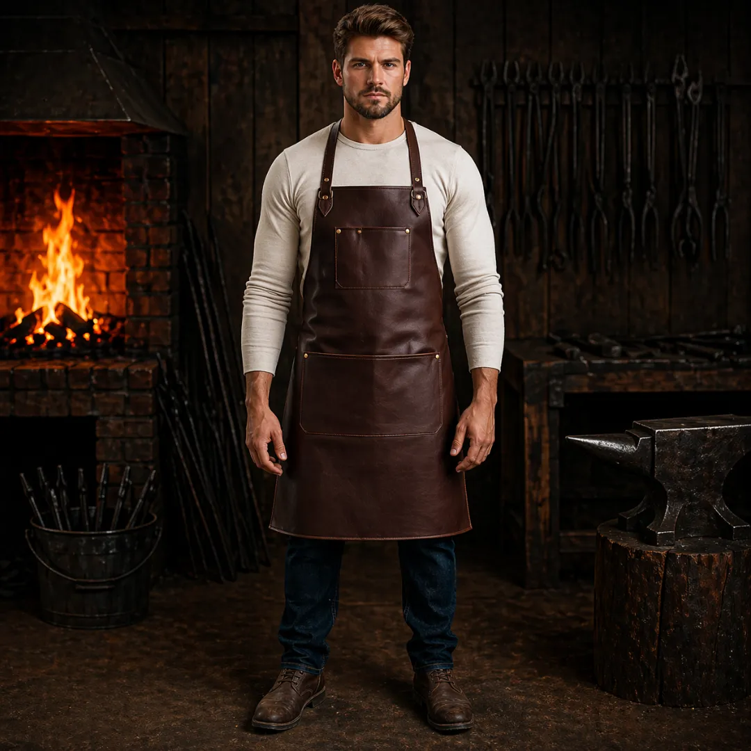 Untitled-90.webp Timberline Armor Crazy Horse Leather Apron - Image 1