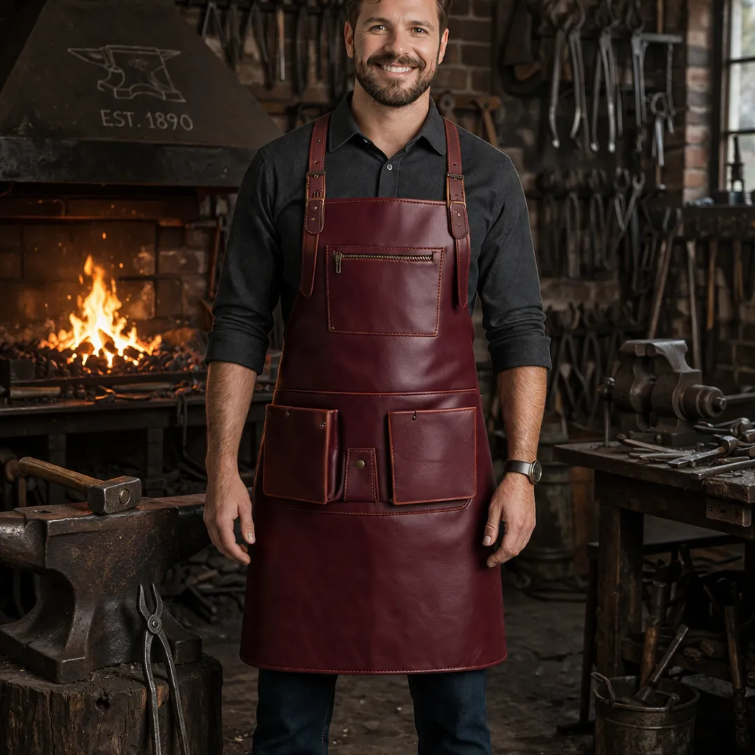 Untitled-design-2026-04-08T182627.724.webp Hammerhead Heavy-Duty Blacksmith Crazy Horse Leather Apron - Image 1