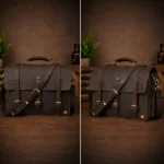Custom 15” Leather Laptop Messenger Bag