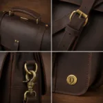 Custom 15” Leather Laptop Messenger Bag - Image 2