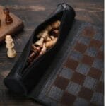 Magnetic Roll-up Leather Chess Set - Image 5