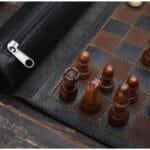 Magnetic Roll-up Leather Chess Set - Image 2
