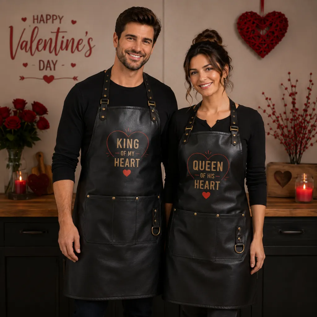 Valentine-8.webp Valentine Day Gift Couple Leather Apron Set - Image 1