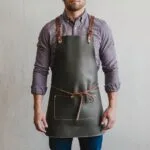 Redmond 1 Pocket Grey Cowhide Leather Apron