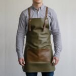 Sawyer 1 Pocket Olive Green Crazyhorse Leather Apron