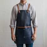 Huxley 1 Pocket Navy Cowhide Leather Apron