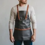Noble 1 Pocket Charcoal Crazyhorse Leather Apron