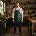 Ledger 1 Zipper Green Crazyhorse Leather Apron