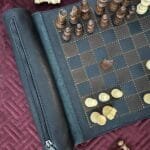 Magnetic Roll-up Leather Chess Set - Image 11