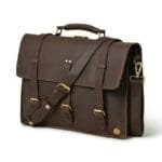 Personalized Leather Messenger Bag for 15" Laptop - Image 2