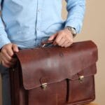 Brown Leather Satchel Messenger Bag