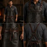 Craft Master Blacksmith Crazy Horse Leather Apron - All Angles