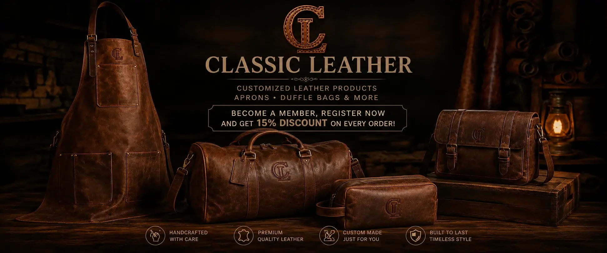 Classic Leather - handcrafted leather aprons, duffle bags and accessories